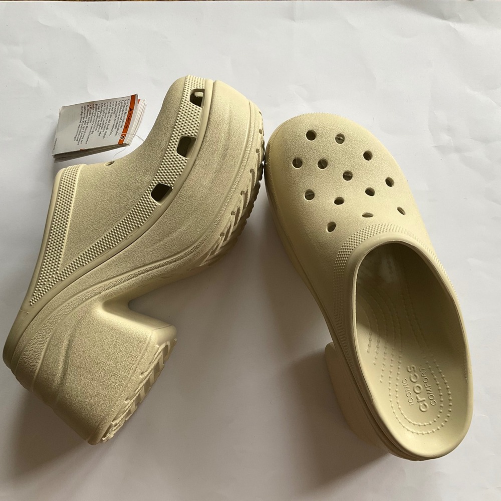 Crocs Siren Clog Bone Heel Platform Mules Chunky Heel 208547-2Y2 NWT W 11‎ M 9